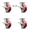 Service Caster 6 Inch Kingpinless Red Poly on Steel Wheel Caster Brakes 2 Swivel Locks, 4PK SCC-KP30S620-PUR-RS-SLB-BSL-2-SLB-2 - alternate 1